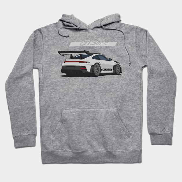 Rear car 911 gt3 rs grey Hoodie by creative.z